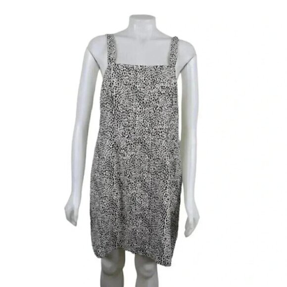 American Eagle Leopard Animal  Print Dress Jumper Brown Cream Size Large - Picture 2 of 12